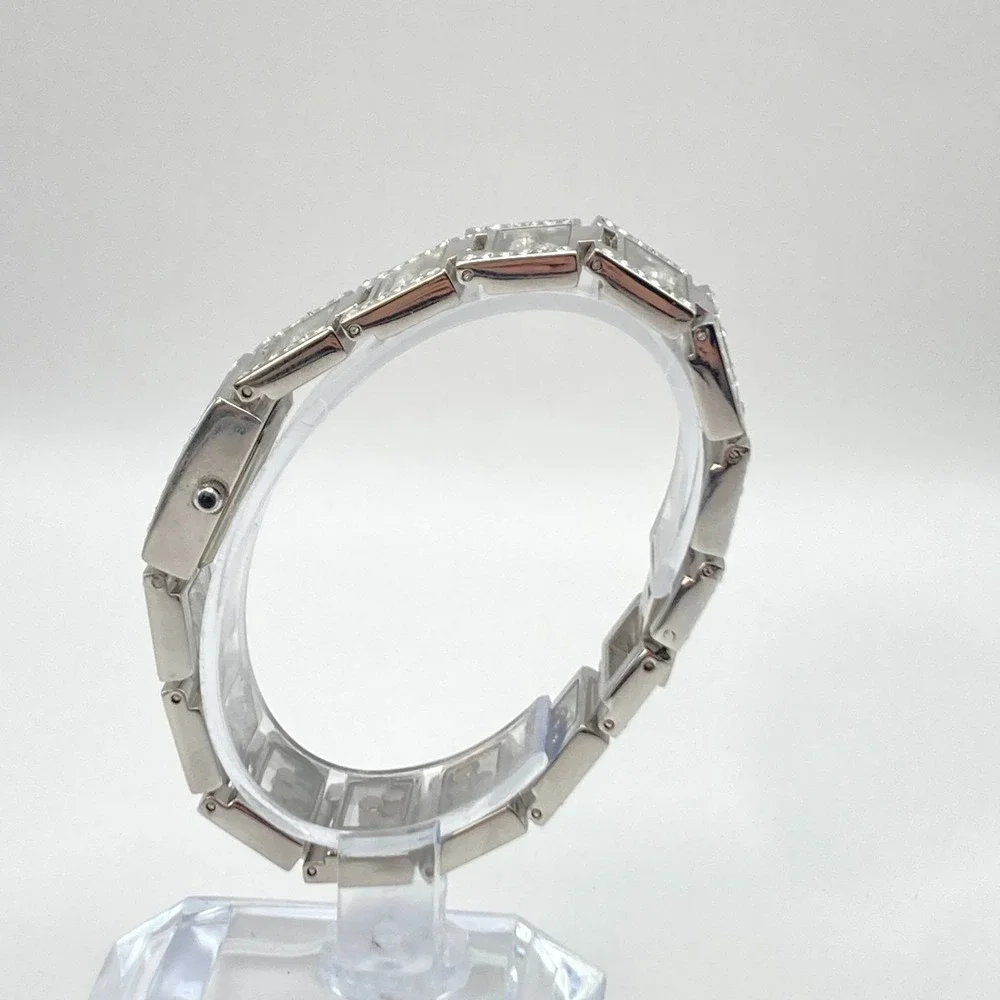 Victoria Wieck Women's Watch Silver Tone Floating Crystals New Battery 6.75
